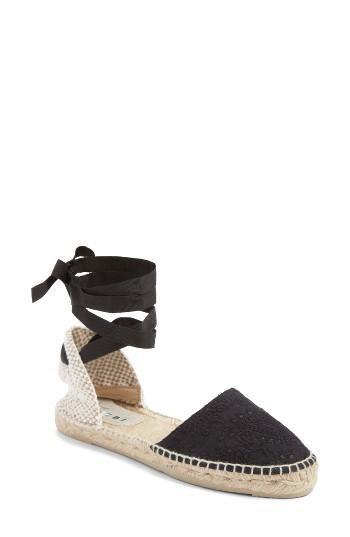 Women's Manebi Paris Lace-up Espadrille Sandal Eu - Black