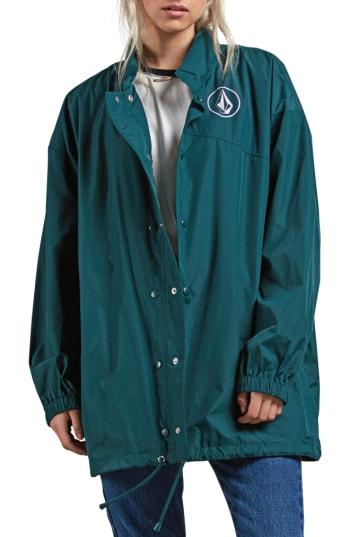 Women's Volcom Volstratus Stone Windbreaker, Size - Green