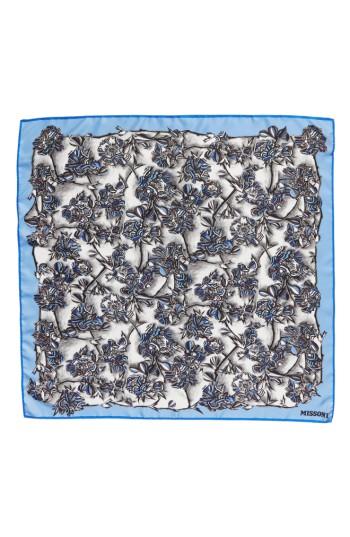 Women's Missoni Floral Print Square Silk Scarf, Size - Blue