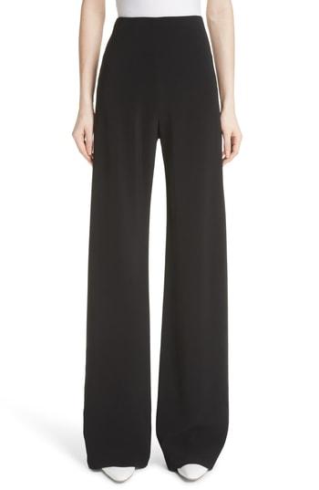 Women's Rosetta Getty Stretch Cady Wide Leg Pants - Black