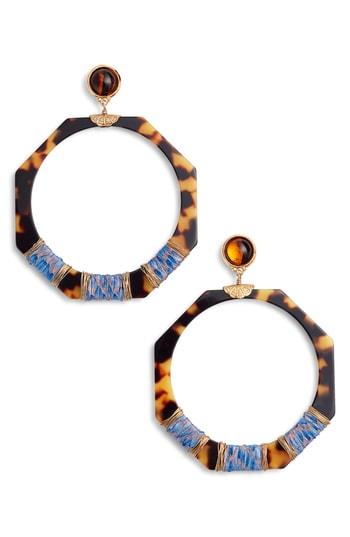 Women's Gas Bijoux Genuine Snakeskin Wrapped Hoop Earrings