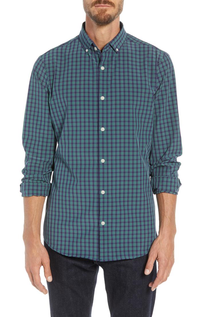 Men's Mizzen+main Thomson Slim Fit Sport Shirt, Size - Green