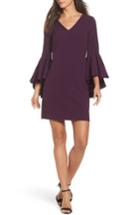 Women's Eliza J Bell Sleeve Crepe Shift Dress - Purple
