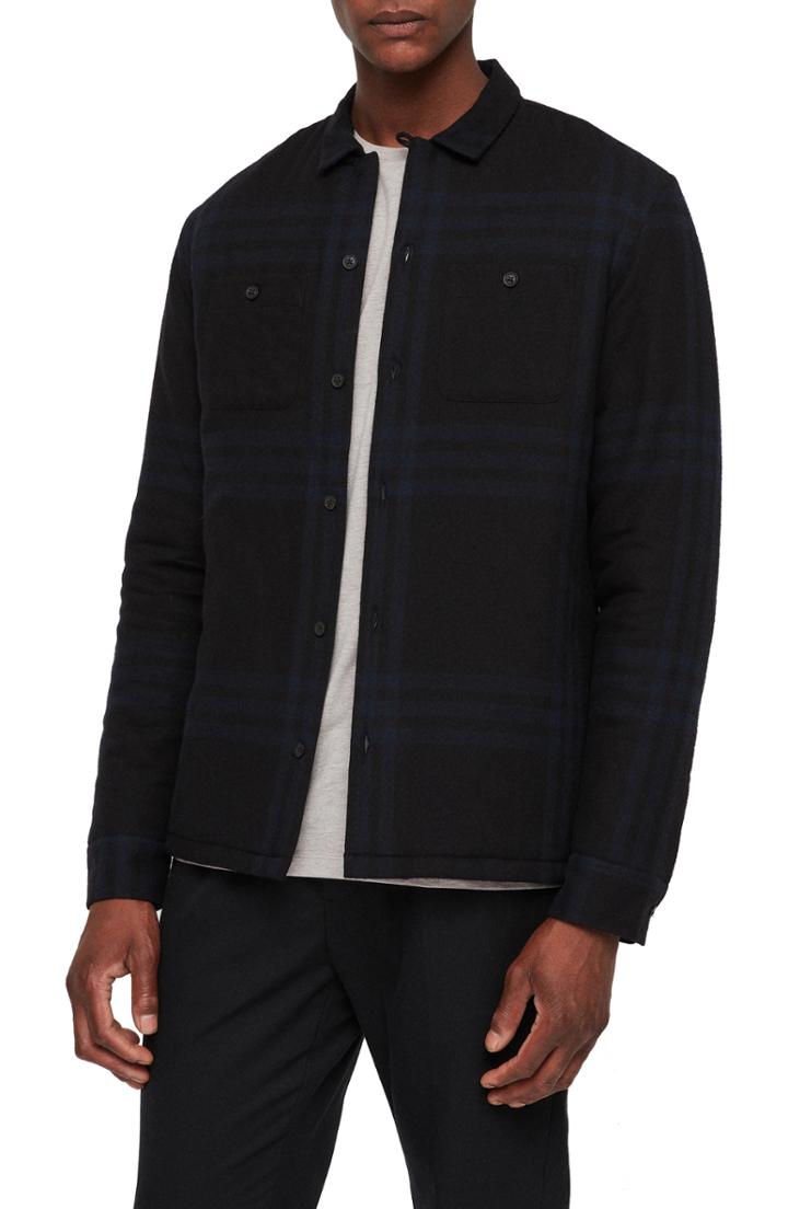 Men's Allsaints Suring Fit Sport Shirt, Size Small - Black