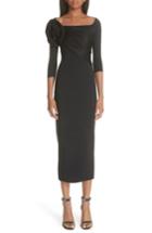 Women's Chiara Boni La Petite Robe Altyn Taffeta Rose Cocktail Dress - Black