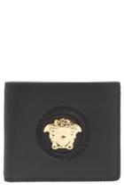 Men's Versace First Line Medusa Leather Bifold Wallet - Black
