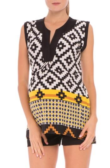 Women's Olian 'gretta' Print Maternity Tank - Yellow