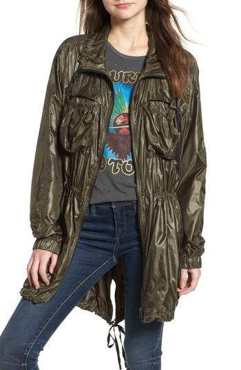 Women's Blanknyc Lightweight Long Jacket - Green