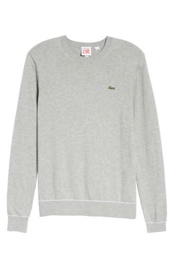 Men's Lacoste Crewneck Sweater, Size - Grey
