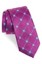 Men's Nordstrom Men's Shop Windowpane Silk Tie, Size - Pink