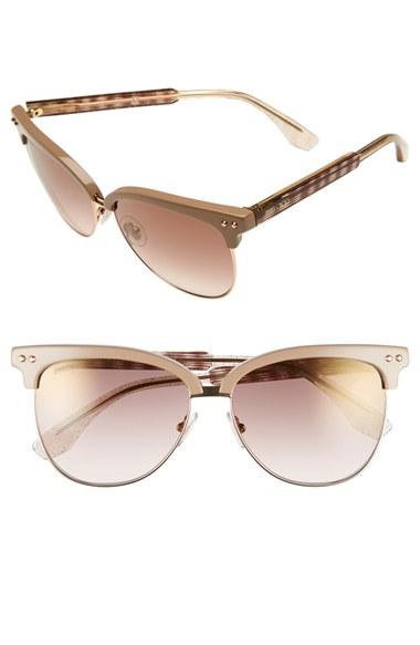 Women's Jimmy Choo 'aryaya' 57mm Retro Sunglasses - Beige