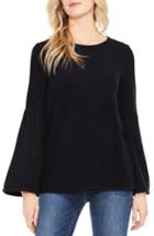 Women's Vince Camuto Ruched Bell Sleeve Fleece Top - Black