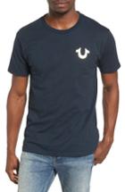 Men's True Religion Brand Jeans Gold Buddha Graphic T-shirt - Blue