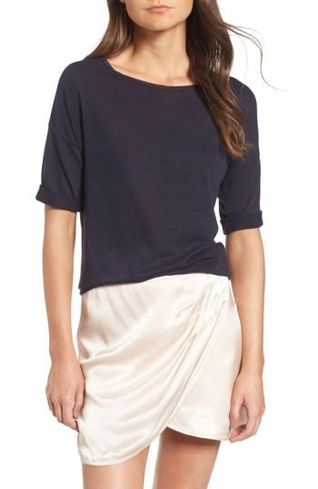 Women's Treasure & Bond X Something Navy Easy Tee, Size - Blue