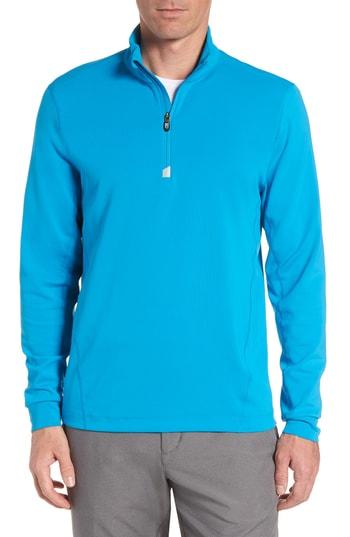 Men's Cutter & Buck Traverse Regular Fit Quarter Zip Pullover - Blue