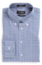 Men's Nordstrom Men's Shop Classic Fit Non-iron Gingham Dress Shirt .5 - 32 - Blue (online Only)