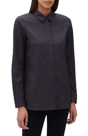 Women's Lafayette 148 New York Bray Stanford Stripe Blouse - Blue