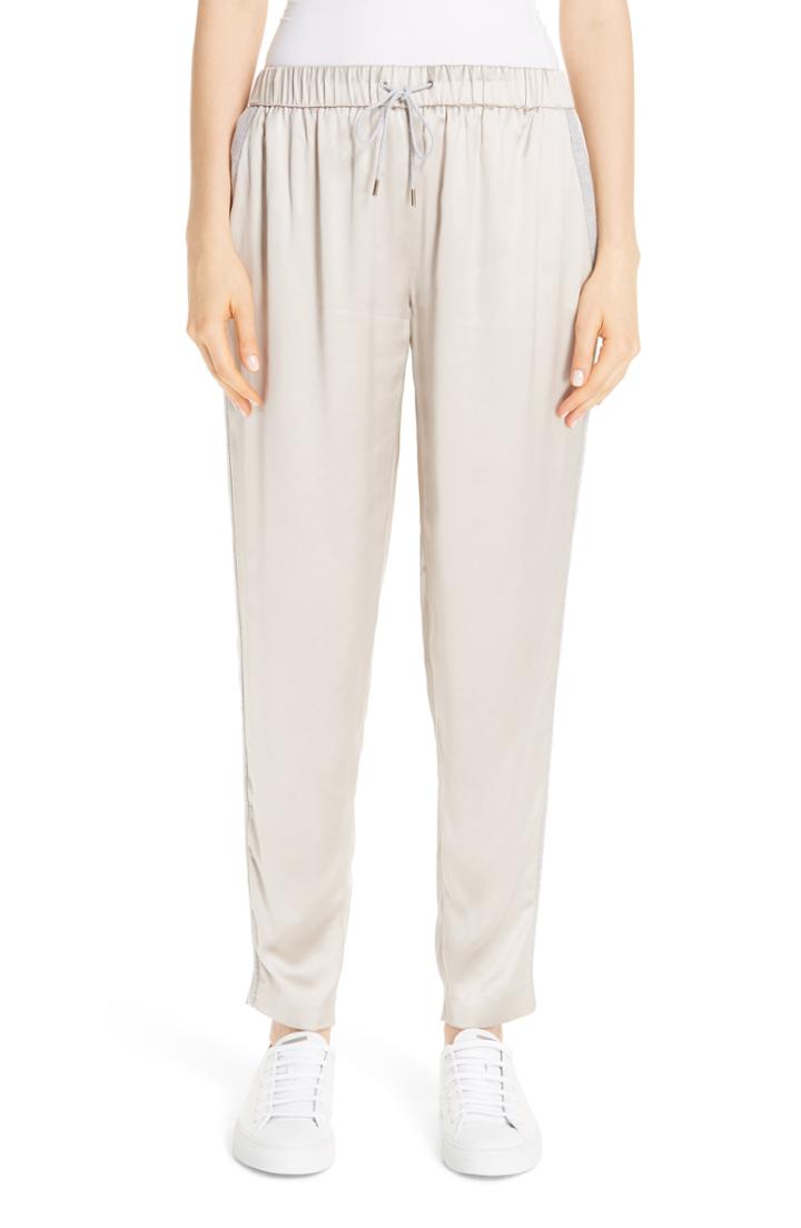 Women's Fabiana Filippi Satin Joggers Us / 38 It - Beige