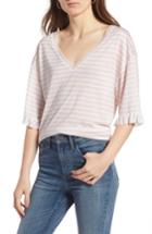 Women's Treasure & Bond Ruffle Trim Tee, Size - Beige