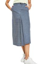 Women's Boden Ticking Stripe Midi Skirt - Blue