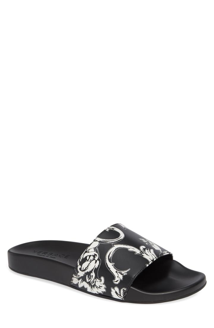 Men's Versace Baroque Print Slide Sandal Us / 41eu - Black