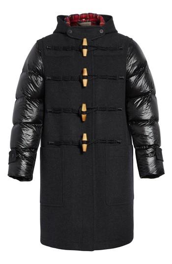 Men's Burberry Cotterill Down Sleeve Wool Blend Duffle Coat - Grey