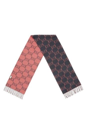 Women's Gucci Double G Logo Wool Scarf, Size - Pink