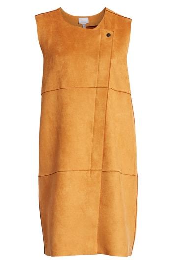 Women's Ming Wang Asymmetrical Faux Suede Vest - Brown
