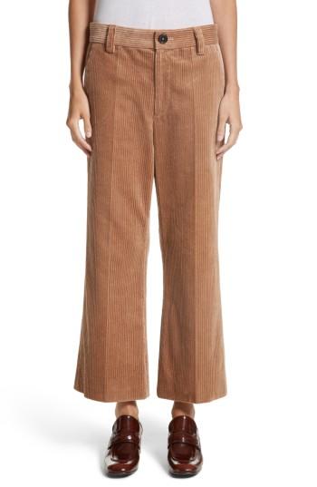 Women's Marc Jacobs Corduroy Wide Leg Crop Pants - Brown