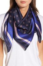 Women's Halogen Ditsy Foulard Square Silk Scarf, Size - Blue