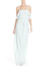 Women's Nouvelle Amsale 'julia' Ruffle Front Chiffon Gown - Green