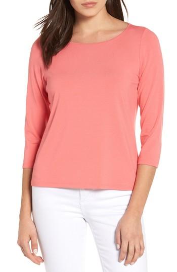 Women's Eileen Fisher Ballet Neck Tee - Pink