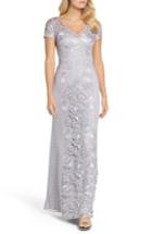 Women's Adrianna Papell Guipure Lace Mermaid Gown - Metallic