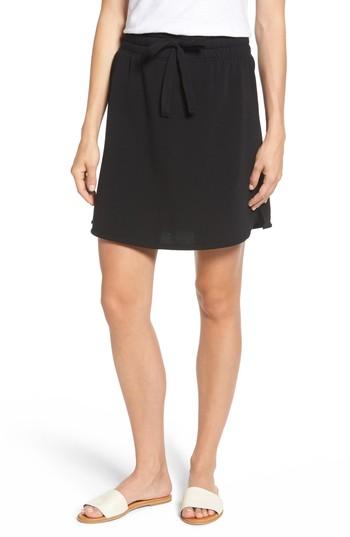 Women's Caslon Off-duty Tie Waist Miniskirt - Black
