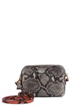 Women's Anya Hindmarch Snake Print Leather Crossbody Wallet - Grey