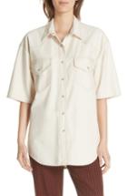 Women's Nanushka Seymour Denim Shirt - Ivory