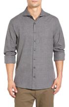 Men's Singer + Sargent Regular Fit Glen Plaid Sport Shirt - Grey