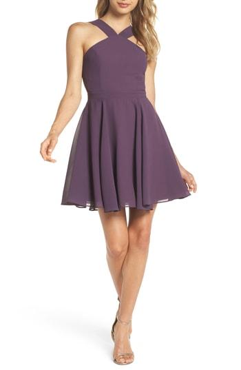 Women's Lulus Forevermore Skater Dress - Purple