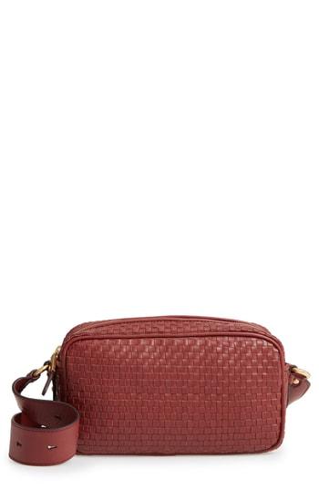 Cole Haan Zoe Rfid Woven Leather Camera Bag - Brown
