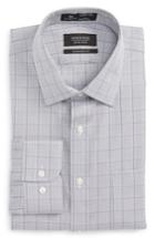 Men's Nordstrom Men's Shop Smartcare(tm) Traditional Fit Windowpane Dress Shirt .5 32/33 - Grey