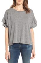 Women's Current/elliott The Roadie Ruffle Tee - Grey