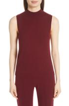 Women's St. John Collection Mock Neck Cashmere Shell, Size - Burgundy