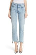 Women's Grlfrnd Helena Frayed Hem High Waist Jeans - Blue