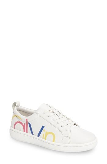 Women's Calvin Klein Danya Logo Sneaker .5 M - White