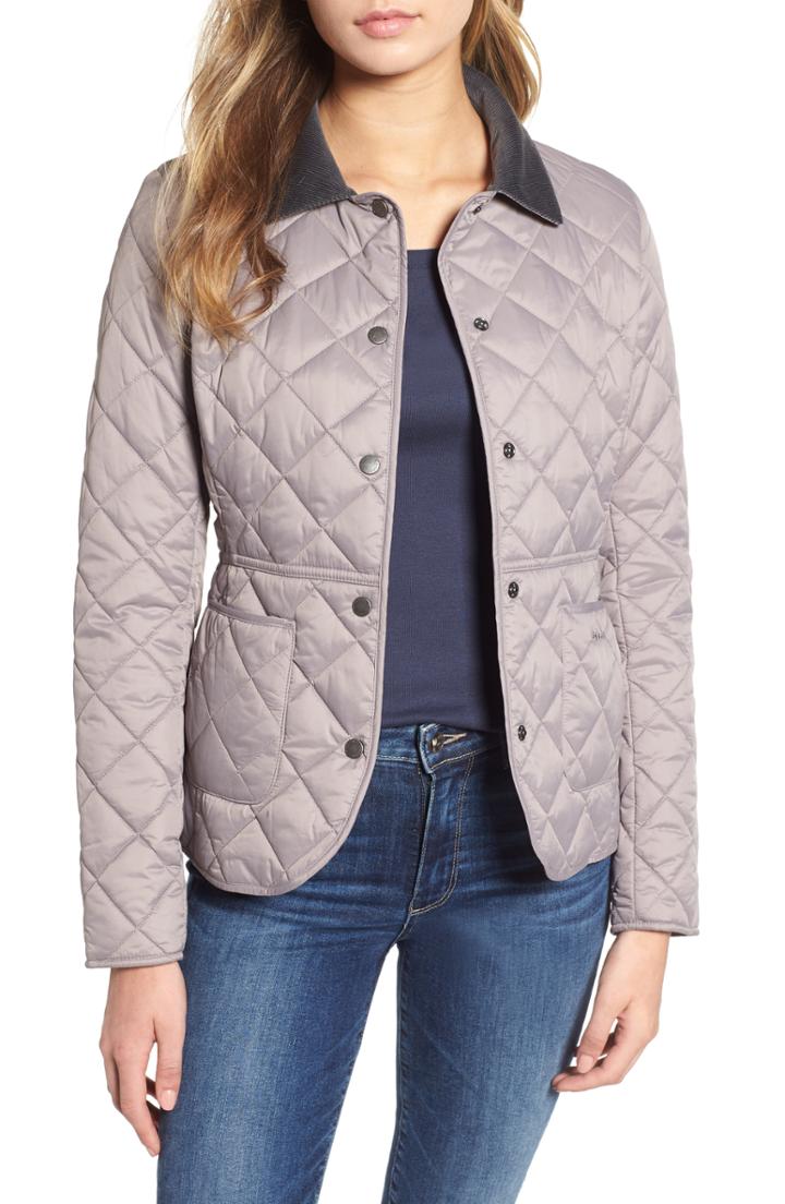 Women's Barbour Deveron Quilted Jacket Us / 8 Uk - Grey