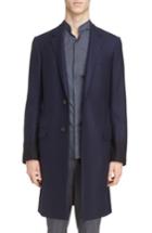 Men's Lanvin Overdyed Sleeve Slim Wool Coat