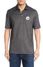 Men's Tommy Bahama 'nfl Double Eagle Spectator' Bird's-eye Polo, Size - Black