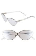 Women's Elizabeth And James Mack 140mm Cat Eye Shield Sunglasses - Silver/ Silver