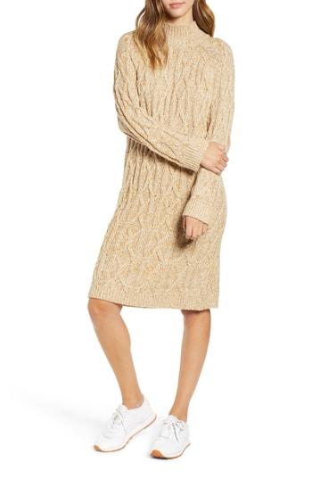 Women's Bp. Cable Knit Sweater Dress, Size - Brown