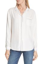 Women's Rag & Bone Anika Embroidered Silk Pajama Blouse - White